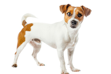 Cute small Jack Russell terrier puppy isolated on white background