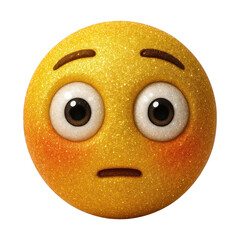 Fototapeta premium PNG Surprised glittery emoji face