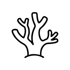 Obraz premium Abstract line drawing of coral in minimalist style 