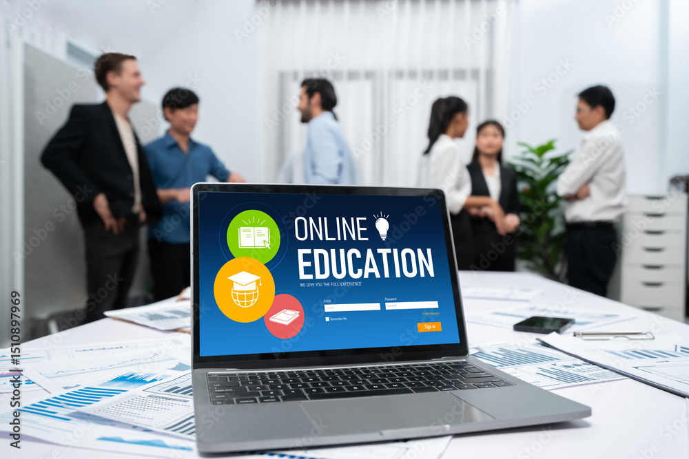 Aufkleber e-learning website with brisk sofware for student to study online on the internet network