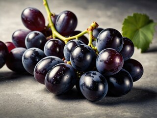 Fototapeta premium Organic Purple Grapes: Fresh and Juicy Clusters for Healthy Snacking and Nutritional Variety
