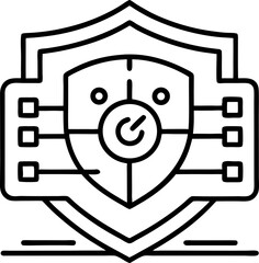 security scan vector outline icon on white or transparent background
