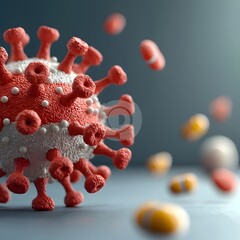 Naklejka premium Detailed molecular structure of a virus