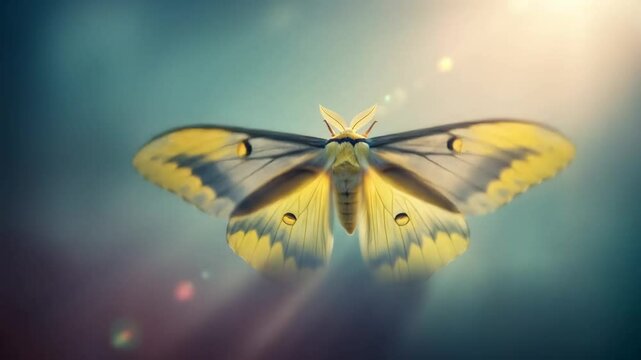 moth on blue background
