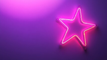 Obraz premium Neon star on purple background