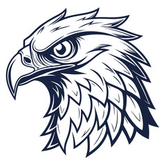 Fototapeta premium Eagle emblem black on white 