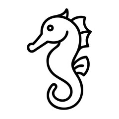 Fototapeta premium Line art illustration of a seahorse in a minimalist style 