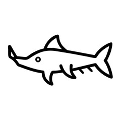 Cartoon seal illustration in simple line art style  