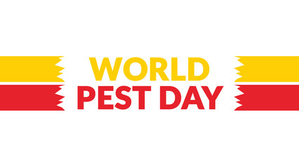 World Pest Day text with side lines on a White background. Which is observed every year in June to celebrate World Pest Day.