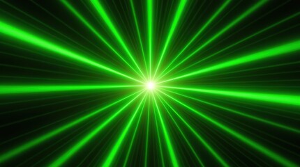 Obraz premium Digital Light Tunnel Featuring Vibrant Green and Yellow Radial Lines