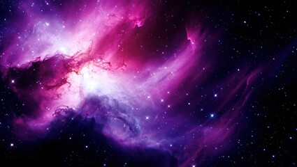Obraz premium Luminous Nebula Formed by Soft Glowing Particles in Pink, Purple, and White