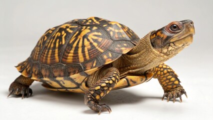 Eastern Box Turtle on studio background