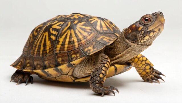 Eastern Box Turtle on studio background