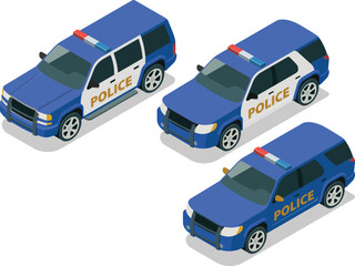Isometric police car cruiser