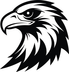  eagle head silhouette, sharp beak, profile view

