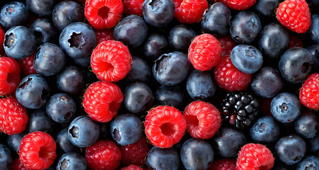 raspberries and blueberries