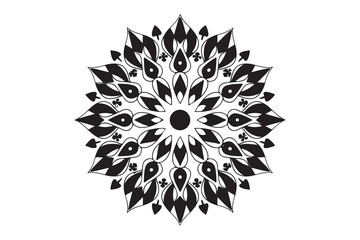 Mandala design silhouette art vector on white background