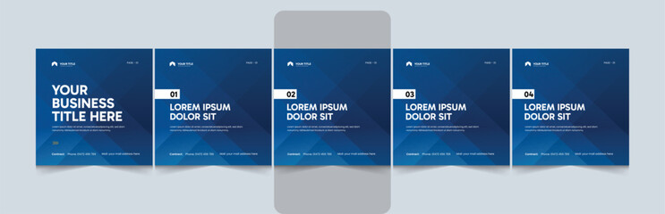 Modern Editable Business Carousel Template for Social Media.