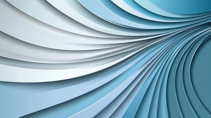 Abstract layered blue and white curves