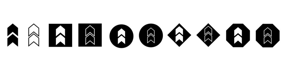 Up arrow vector icon set. scroll illustration sign collection. Direction symbol or logo.