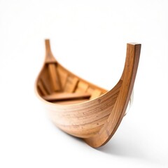 Obraz premium Traditional Wooden Boat Exquisite Carved Details and Polished Wood Texture