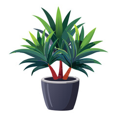 Spiky Potted Plant Indoor Illustration