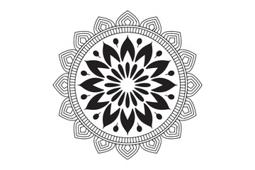 Mandala design silhouette art vector on white background