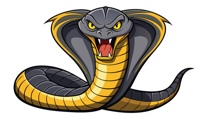 Fototapeta premium Aggressive cartoon cobra snake illustration