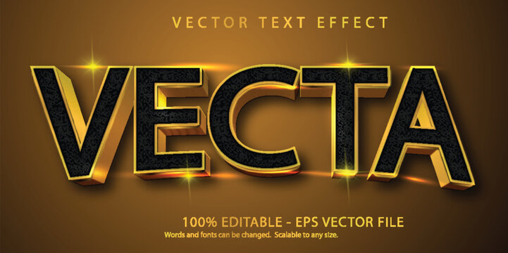 A luxurious golden and black 3D editable text effect, perfect for creating eye-catching headlines, logos, and branding, offering versatile customization for any design project.
