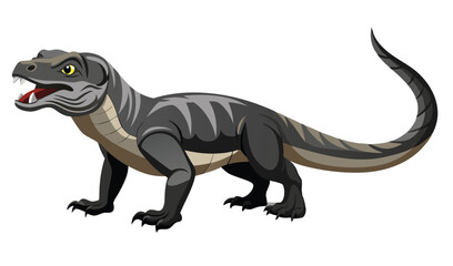 Obraz premium Powerful komodo dragon illustration white background