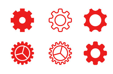 Gear set. Black gear set. Gear setting vector icon. Gear wheel isolated on white background
