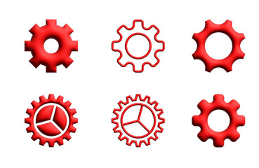 Gear set. Black gear set. Gear setting vector icon. Gear wheel isolated on white background 3d