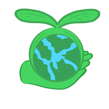 green planet earth hold by hand