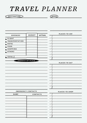 Creative and simple Travel Planner template pages