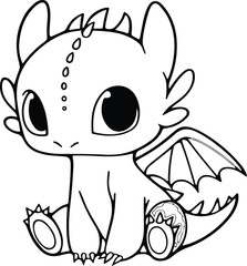 Adorable baby dragons for coloring, perfect for kids and adults. Enjoy these cute designs! Generative AI