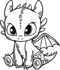 Adorable baby dragons for coloring, perfect for kids and adults. Enjoy these cute designs! Generative AI