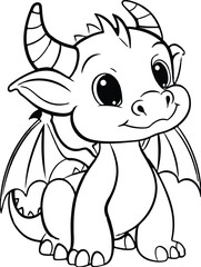 Adorable baby dragons for coloring, perfect for kids and adults. Enjoy these cute designs! Generative AI