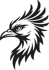 Obraz premium Tribal Eagle Head Black and White Design
