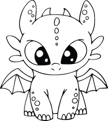 Adorable baby dragons for coloring, perfect for kids and adults. Enjoy these cute designs! Generative AI