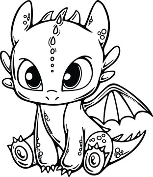 Adorable baby dragons for coloring, perfect for kids and adults. Enjoy these cute designs! Generative AI
