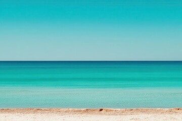 Fototapeta premium Cloudy blue sky is moving towards the horizon over the blue surface of the sea