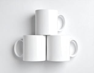 Three white mugs stacked (1)