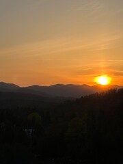 sunset in the mountains