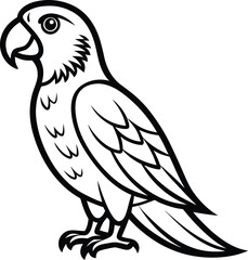  parrot silhouette, curved beak, perched bird
