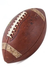 Obraz premium Vintage Worn American Football on white Background