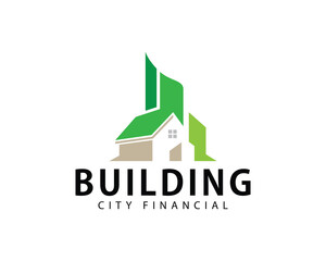 building logo creative design concept growth city financial business home