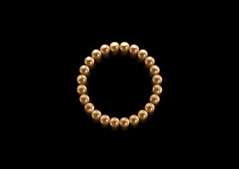 Golden balls circle frames on a dark background