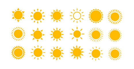 Sun icon set 