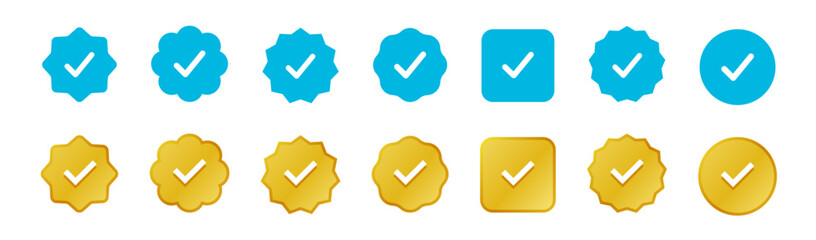 Check mark verified account icons 