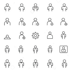 Collection of Simple Person Icons for User Interface Design and Web Development
